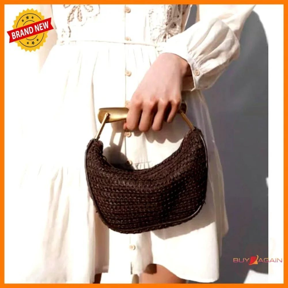 Mini Straw Tote Bag Crossbody Shoulder Handbag Woven Summer Purse